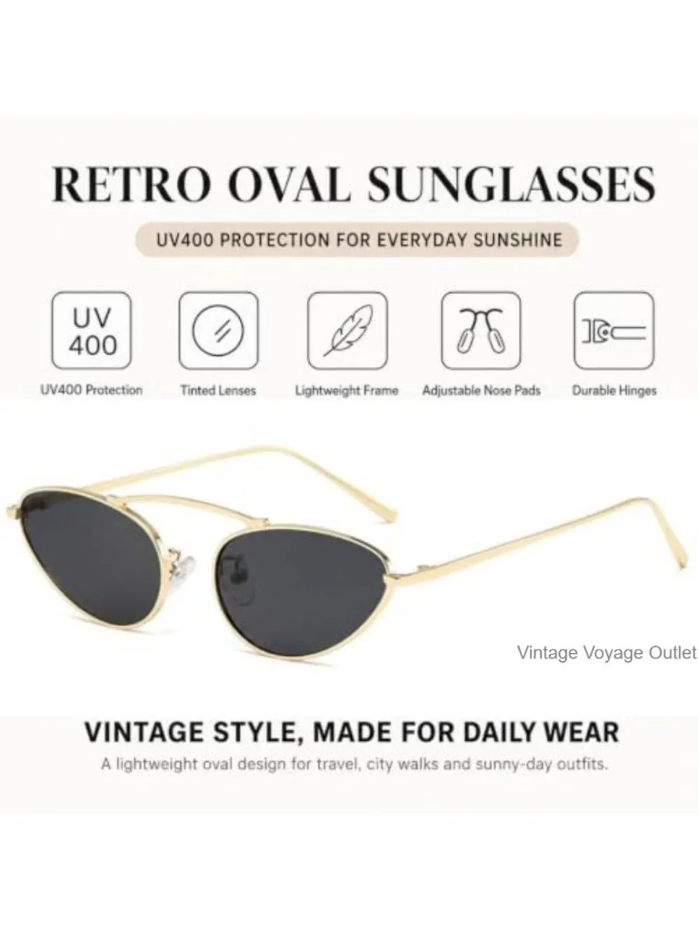 Vintage Narrow Cat Eye Sunglasses for Women Metal Frame UV400 Retro Shades